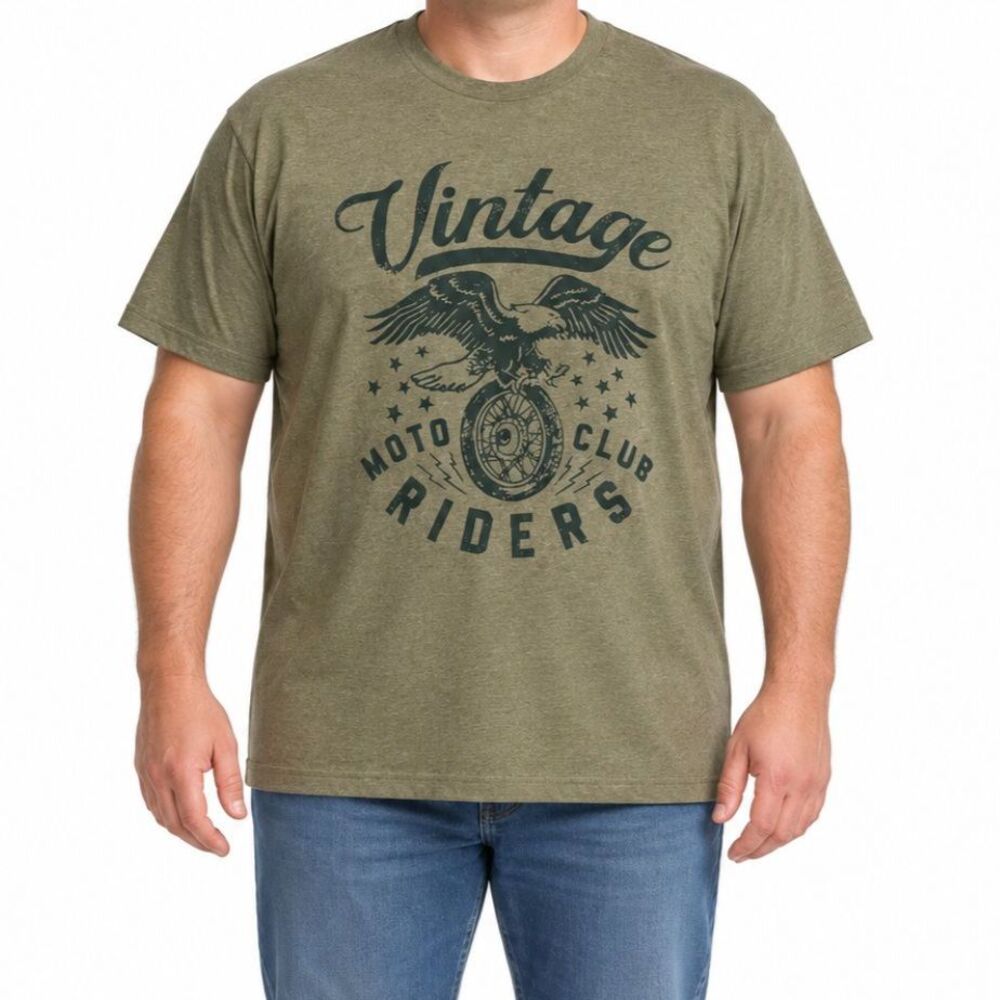 Hybrid Apparel Men’s Vintage Moto Club Riders Graphic Tee | Size XXLT